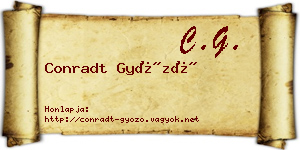 Conradt Győző névjegykártya